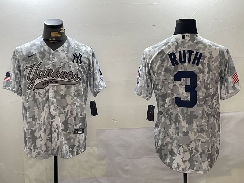 Men New York Yankees #3 Ruth Camo Joint Name 2024 Nike MLB Jersey style 1